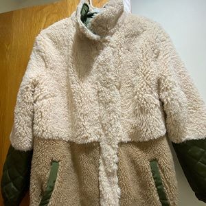 Anthropologie Oversized Sherpa Quilted Coat